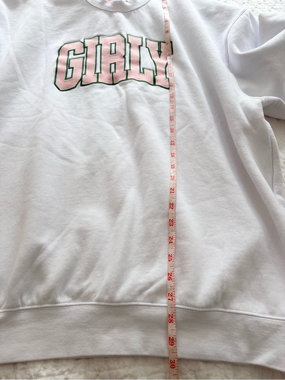 The Toast Girly Crewneck White Green Pink Oversized Cozy Size XL - Picture 7 of 8